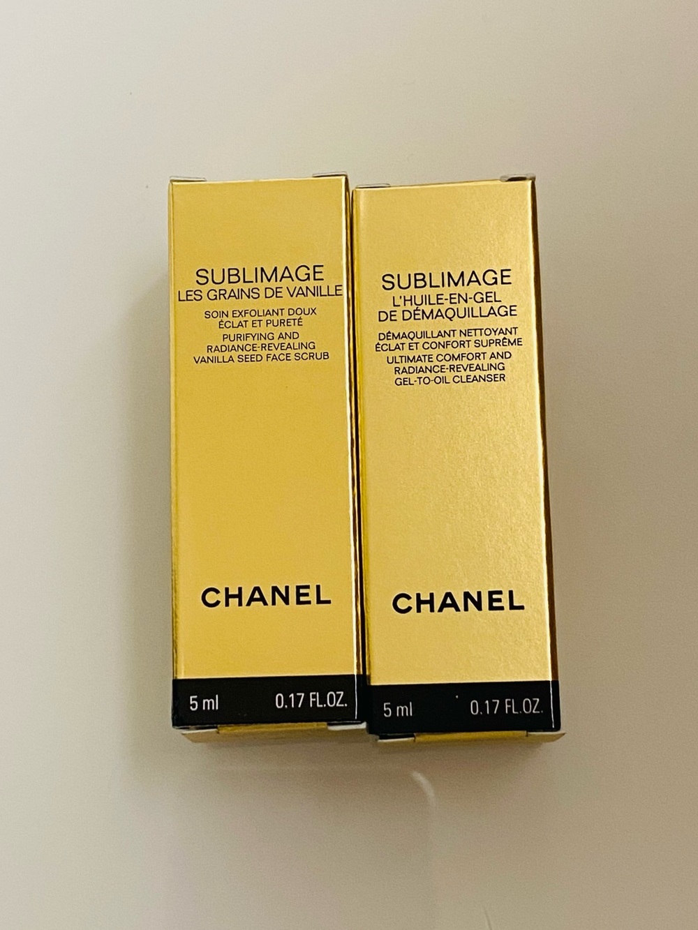 CHANEL Sublimage Mini Duo - Metallic Yellow Boxes Samples